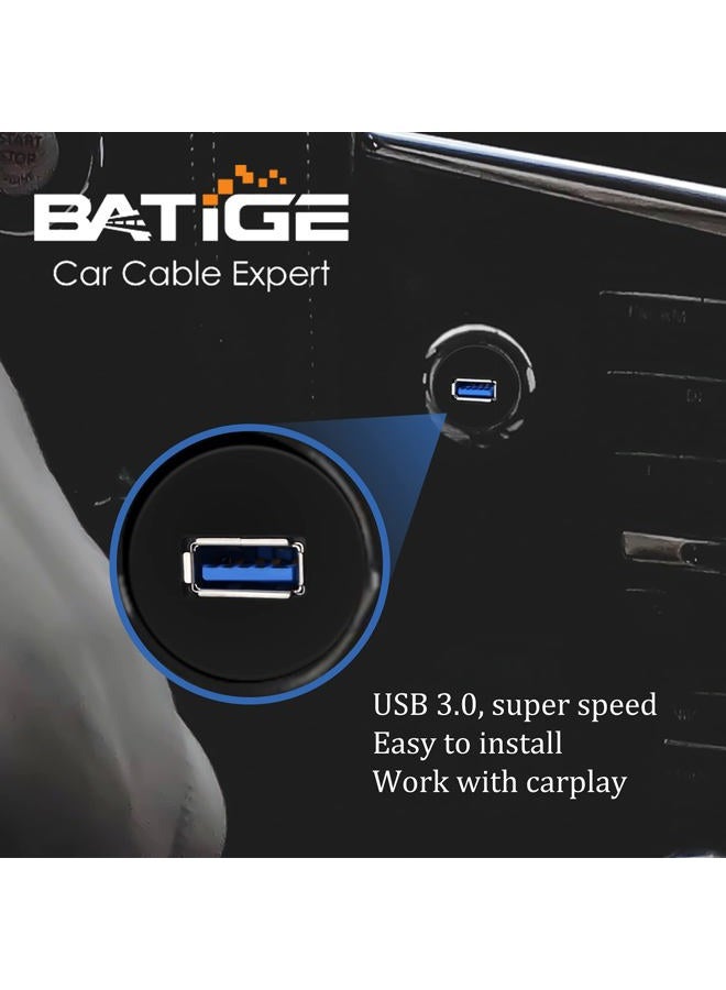 BATIGE Single Port USB 3.0 Male to USB 3.0 Female Car Mount Flush Cable Waterproof for Car Truck Boat Motorcycle Dashboard Panel - 6ft - Image 3