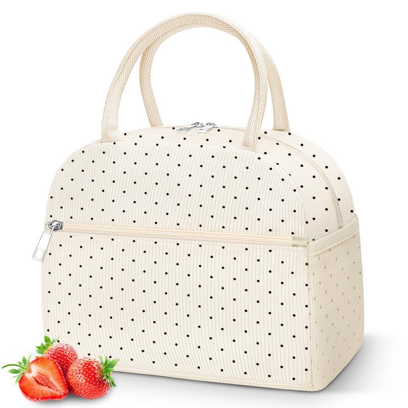 DALINDA Corduroy Lunch Bag Lunch Box for Women MenCute Insulated Lunch BagsWaterResistant Cute Cooler Lunch Tote Bag Reusable LunchBox Large Capacity for Work Travel Picnic - Image 2