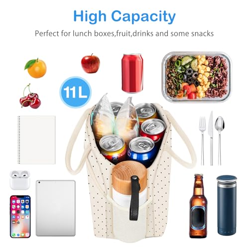 DALINDA Corduroy Lunch Bag Lunch Box for Women MenCute Insulated Lunch BagsWaterResistant Cute Cooler Lunch Tote Bag Reusable LunchBox Large Capacity for Work Travel Picnic - Image 3