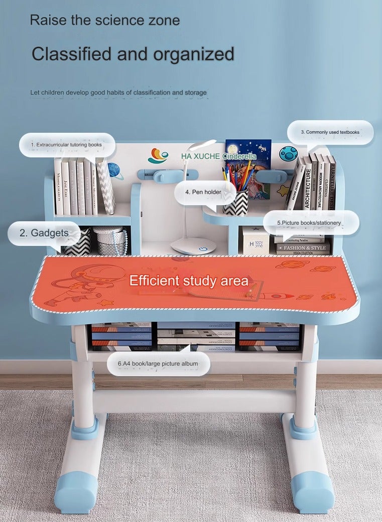 DubaiGallery Children's study table, girls study table, adjustable chair, home primary school students work table, chair coats, new  - Image 2