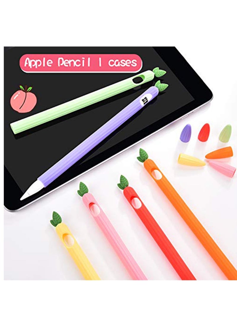 Captaintech iPencil Case (2 Pack) Sleeve Cute Fruit Design Silicone Soft Protective Cover Accessories Compatible with Apple Pencil 1st Generation (Peach+Avcocado)(not include iPencil ) - Image 4