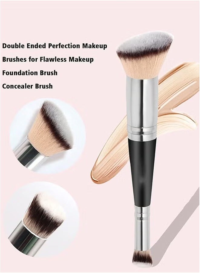 general Makeup Brushes Dual-ended Foundation Brush Concealer Brush Perfect for Any Look Premium Luxe Hair Rounded Taperd Flawless Brush Ideal for Liquid, Cream, Powder,Blending,Concealer - Image 4