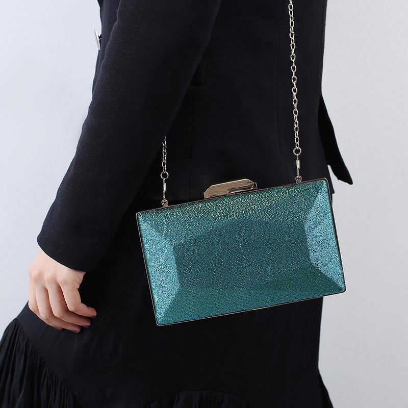 New Three-Dimensional Geometric Evening Bag All-Match Gradient Satin Dress Banquet Bag Simple Hand Bag For Women - Image 5