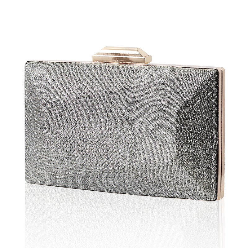 New Three-Dimensional Geometric Evening Bag All-Match Gradient Satin Dress Banquet Bag Simple Hand Bag For Women - Image 3
