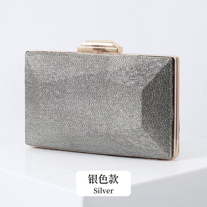 New Three-Dimensional Geometric Evening Bag All-Match Gradient Satin Dress Banquet Bag Simple Hand Bag For Women - Image 1