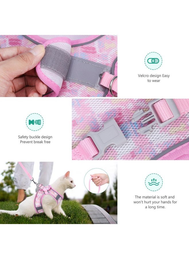 ORIA - ORIA Cat Harness and Leash Set, Reflective Cat Harness for Walking, Adjustable Escape Proof Cat Harness, Soft Kitten Vest with Quick Release Buckle, for Small Medium Cats, Pink, XXS - Image 1