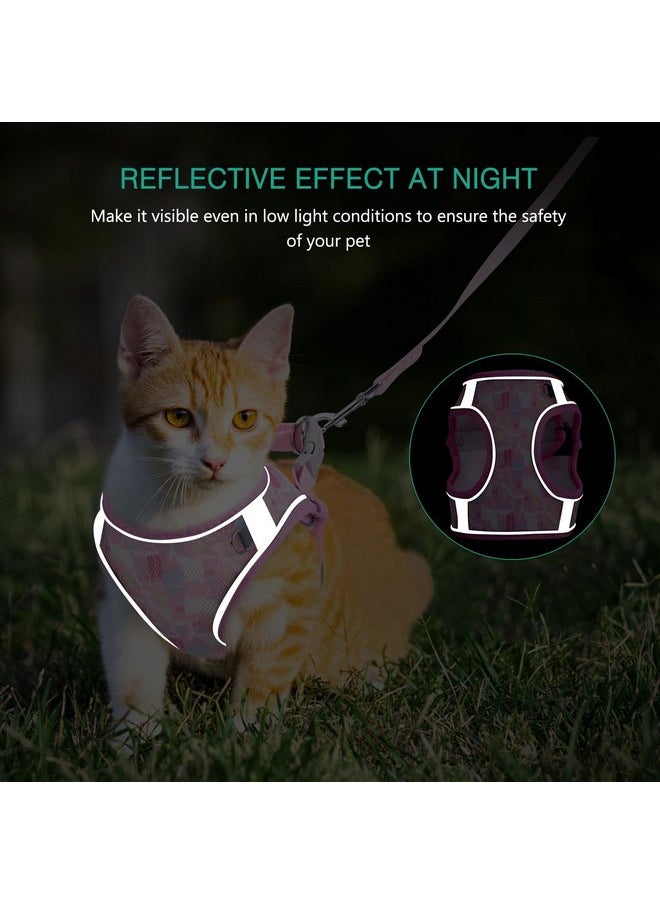 ORIA - ORIA Cat Harness and Leash Set, Reflective Cat Harness for Walking, Adjustable Escape Proof Cat Harness, Soft Kitten Vest with Quick Release Buckle, for Small Medium Cats, Pink, XXS - Image 1