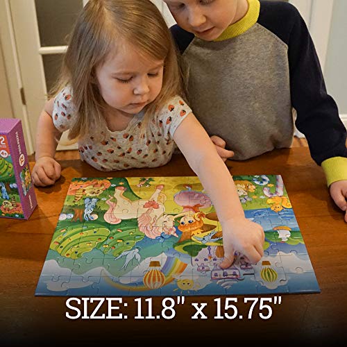 HomeWorthy Puzzles for Kids Ages 48 Kids Jigsaw Puzzles 72 Piece Toddler Princess Puzzle Unicorn Jigsaw Puzzle with Thick Pieces and Sturdy Box Unicorn Gifts for Girls - Image 5