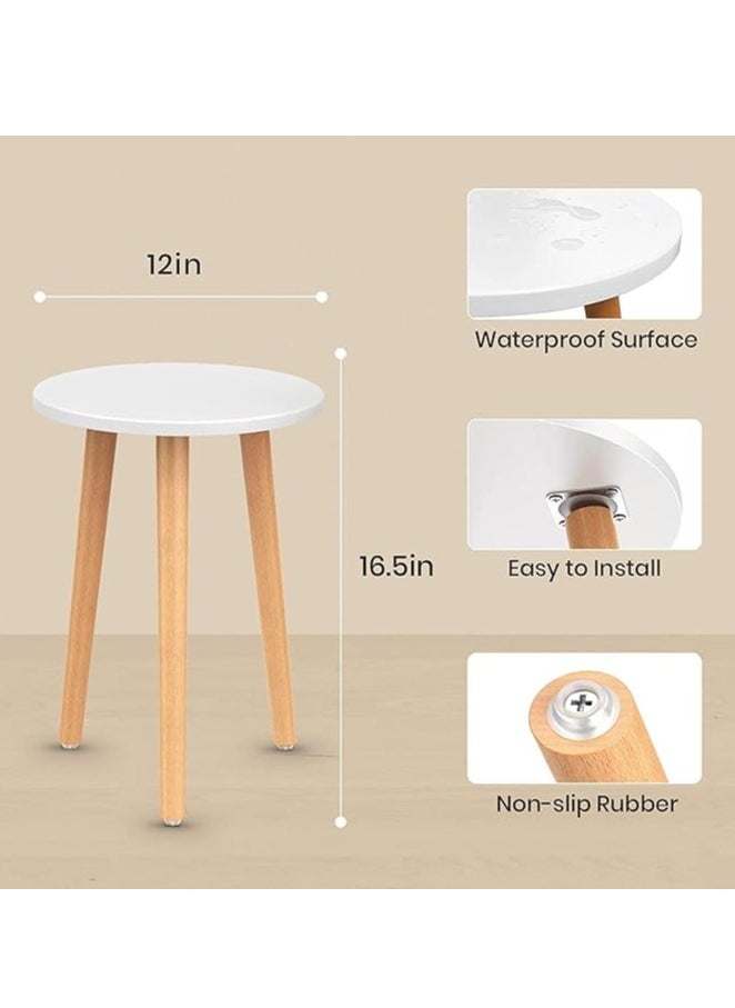 Generic - Plant Stand Indoor, 16.5" Tall Plant Stand, manmade board Plant Stands, Modern Plant Table, Mid Century Plant Stand for Indoor, Outdoor, Plant Stool, Small Side Table White - Image 1