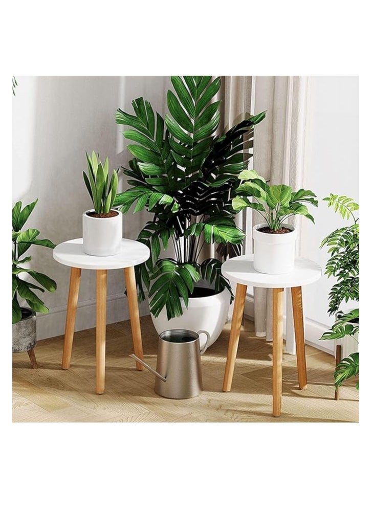 Generic - Plant Stand Indoor, 16.5" Tall Plant Stand, manmade board Plant Stands, Modern Plant Table, Mid Century Plant Stand for Indoor, Outdoor, Plant Stool, Small Side Table White - Image 1