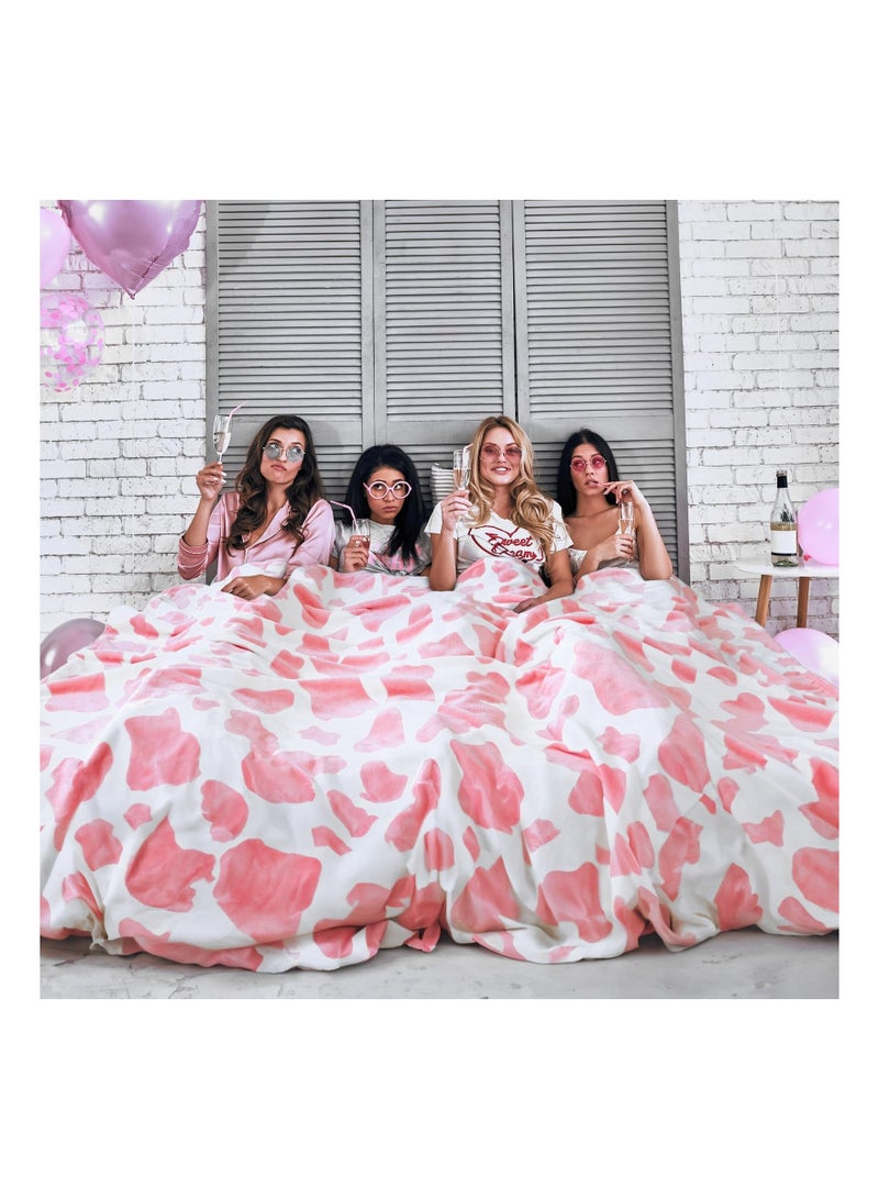 Cute Strawberry Cow Print Fleece Blanket, (50x60 inch) Soft Fleece Flannel Strawberry Cow Blanket Lightweight Cow Print Plush Blanket Cozy Warm Strawberry Cow Flannel Throw for Sofa All Seasons - Image 5