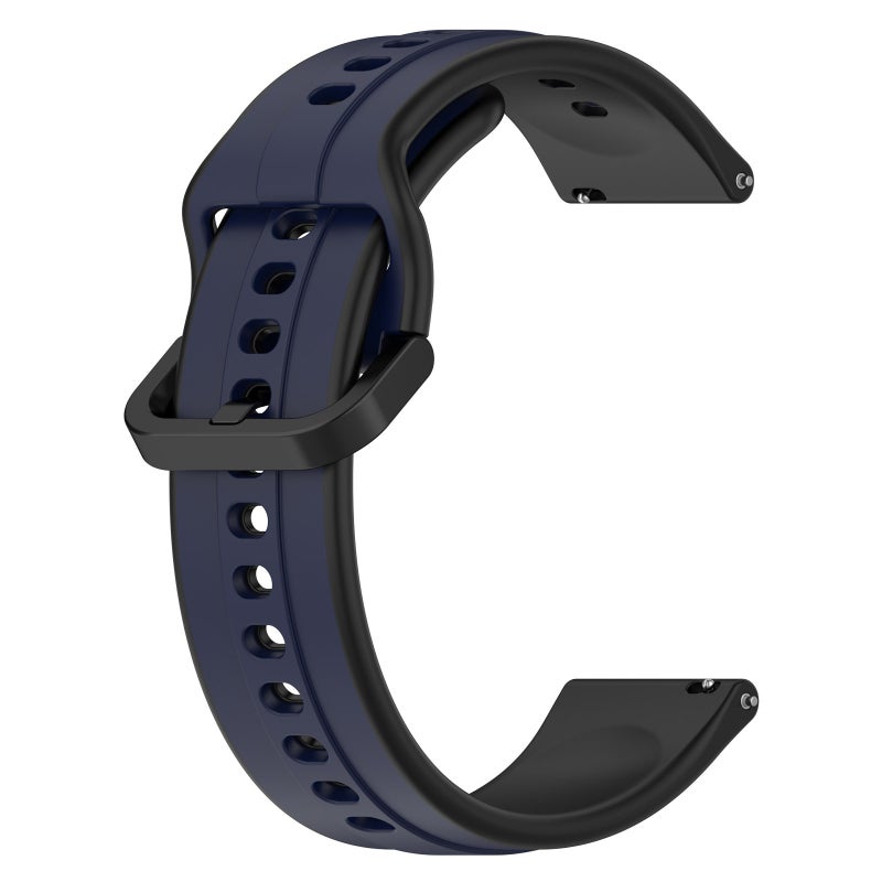 erorex For Huawei Gt2 Pro 22Mm Convex Loop Two-Color Silicone Watch Band(Midnight Blue+Black) - Image 2