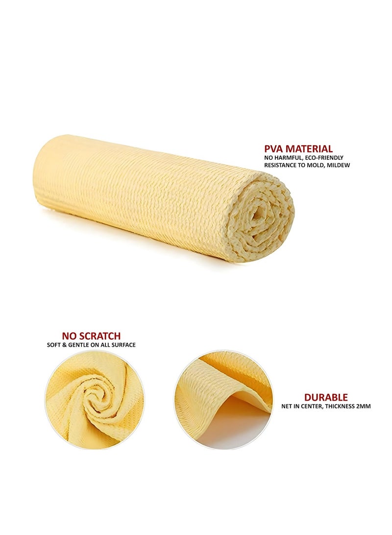 Sword Pro Concave Convex Sword Pro 6D No Resistance Cleaning Chamois 3 Pcs Set 64x43cm Yellow - Super Absorbent PVA Towels for Car, Glass, Furniture, Multi-Surface Cleaning. - Image 5