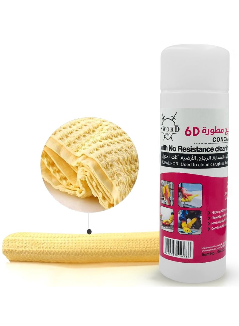 Sword Pro Concave Convex Sword Pro 6D No Resistance Cleaning Chamois 3 Pcs Set 64x43cm Yellow - Super Absorbent PVA Towels for Car, Glass, Furniture, Multi-Surface Cleaning. - Image 2