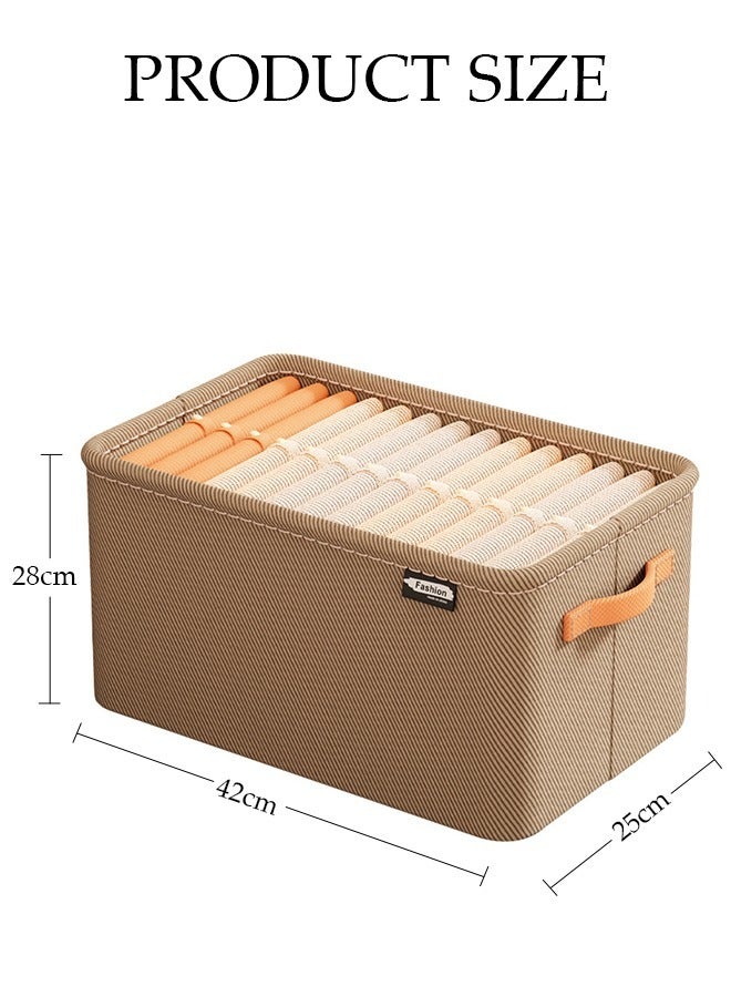 DUNISO 3pcs Wardrobe Clothes Organizer Foldable Closet Storage Organizer for Clothes Jeans Washable Closet Storage Boxes with Carrying Handles Cube Storage Bin for Home Bedroom Office  - Image 4
