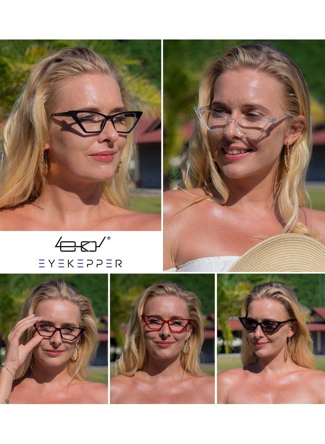 Eyekepper 5Pack Cat Eye Reading Glasses Women Oversized Readers +1.75 - Image 2