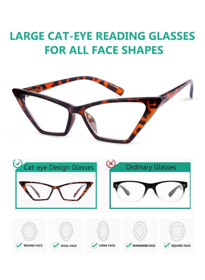 Eyekepper 5Pack Cat Eye Reading Glasses Women Oversized Readers +1.75 - Image 4