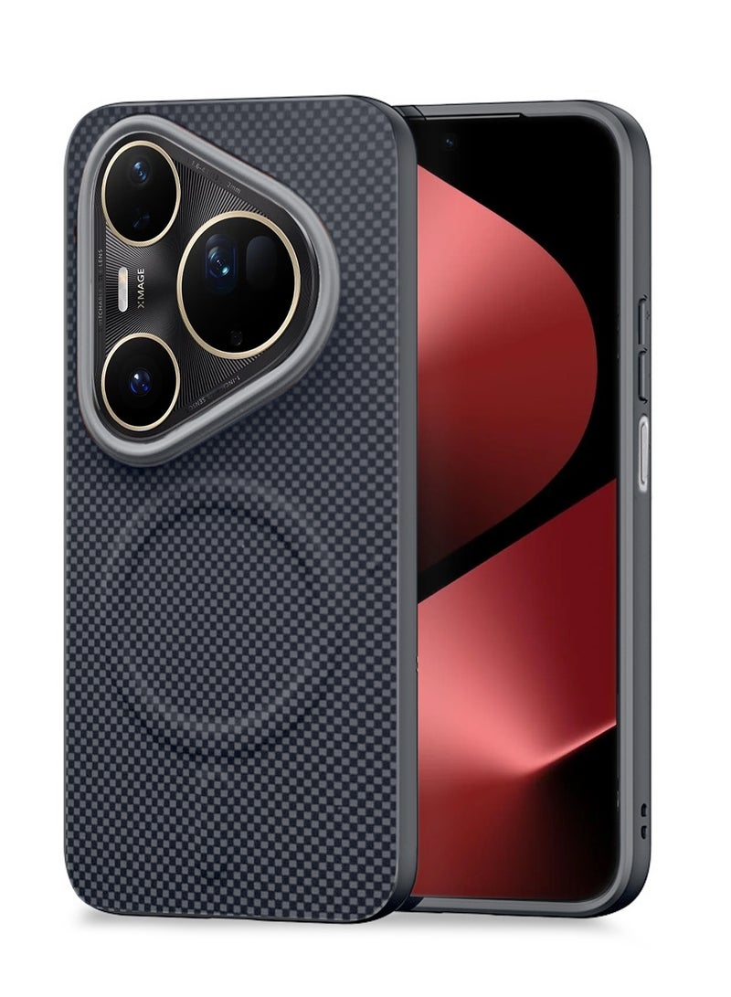 دبليو تيك حافظة هواتف هواوي بورا 80 ألترا 5G 2025 بقوام متميز من قماش الأراميد المغناطيسي مصممة لحافظة مagsafe (MCMPMN) - رمادي - Image 1