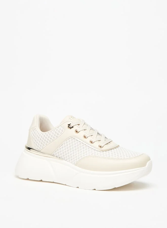 MISSY Women's Textured Lace-Up Chunky Sneakers