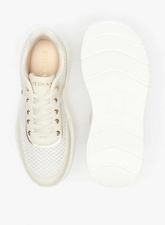 MISSY Women's Textured Lace-Up Chunky Sneakers
