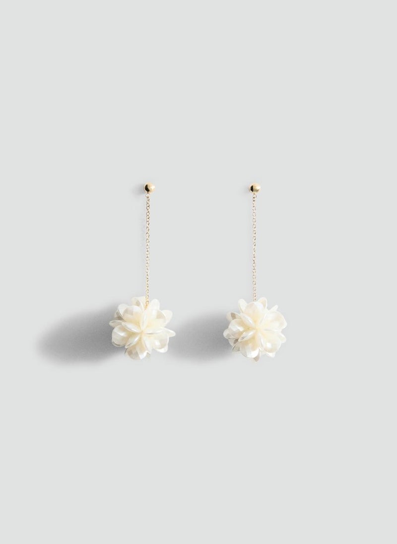 MANGO Long flower earrings - Image 1