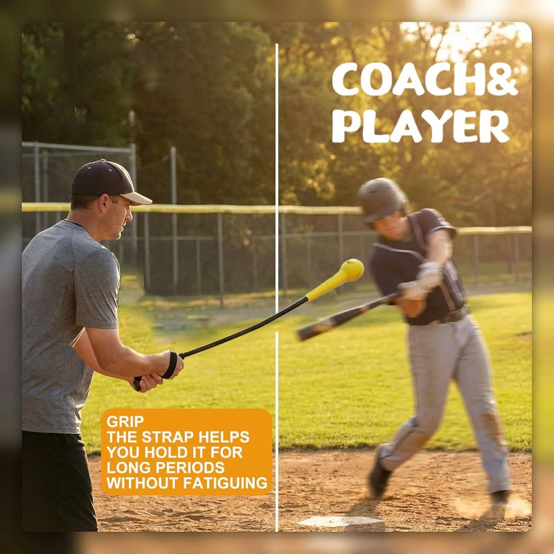 TINEPRY 54'' Baseball Swing Trainer - Non-Slip Grip Hitting Stick for Baseball & Softball - Image 2