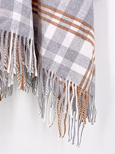 Moss Rose Women's Travel Plaid Shawl Wrap Open Front Poncho Cape for Fall Winter Holiday Gift - Image 5