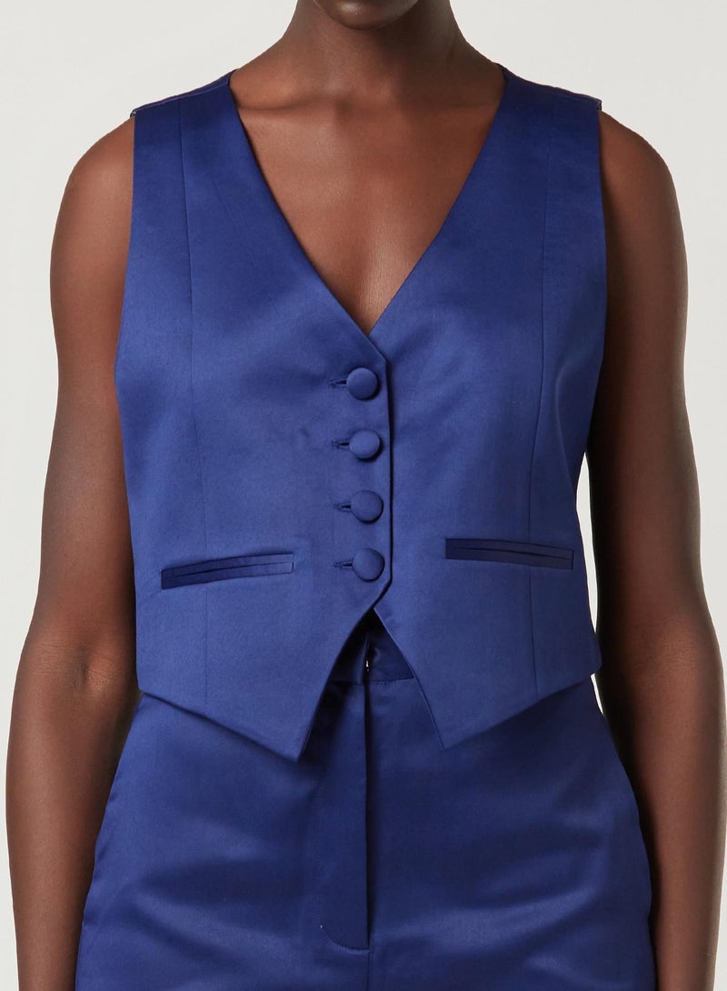 IZEL Blue Three Piece Suit set with Vest and pants  - Image 2