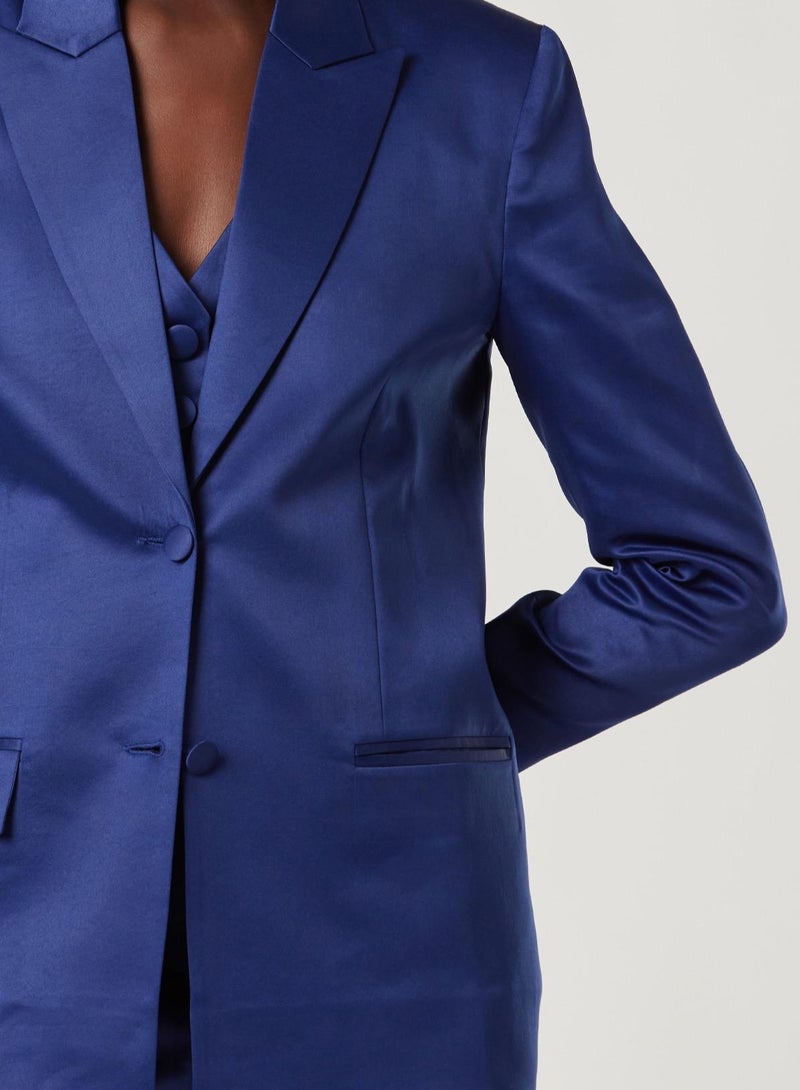 IZEL Blue Three Piece Suit set with Vest and pants  - Image 3
