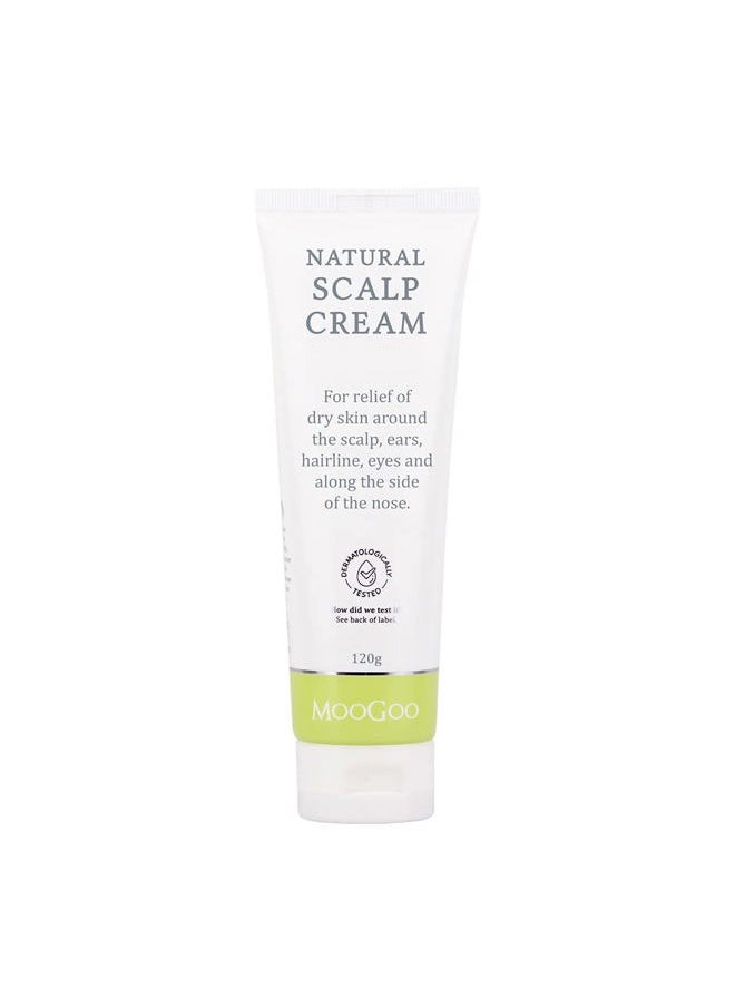 MOOGOO Scalp Cream - Seborrheic Dermatitis & Cradle Cap Natural Formula, Relief for Red, Itchy, Crusty & Dry Skin Around the Scalp, Ears, Hairline, Eyes & Nose, for Babies & Adults, 120g / 4.2oz.  - Image 1