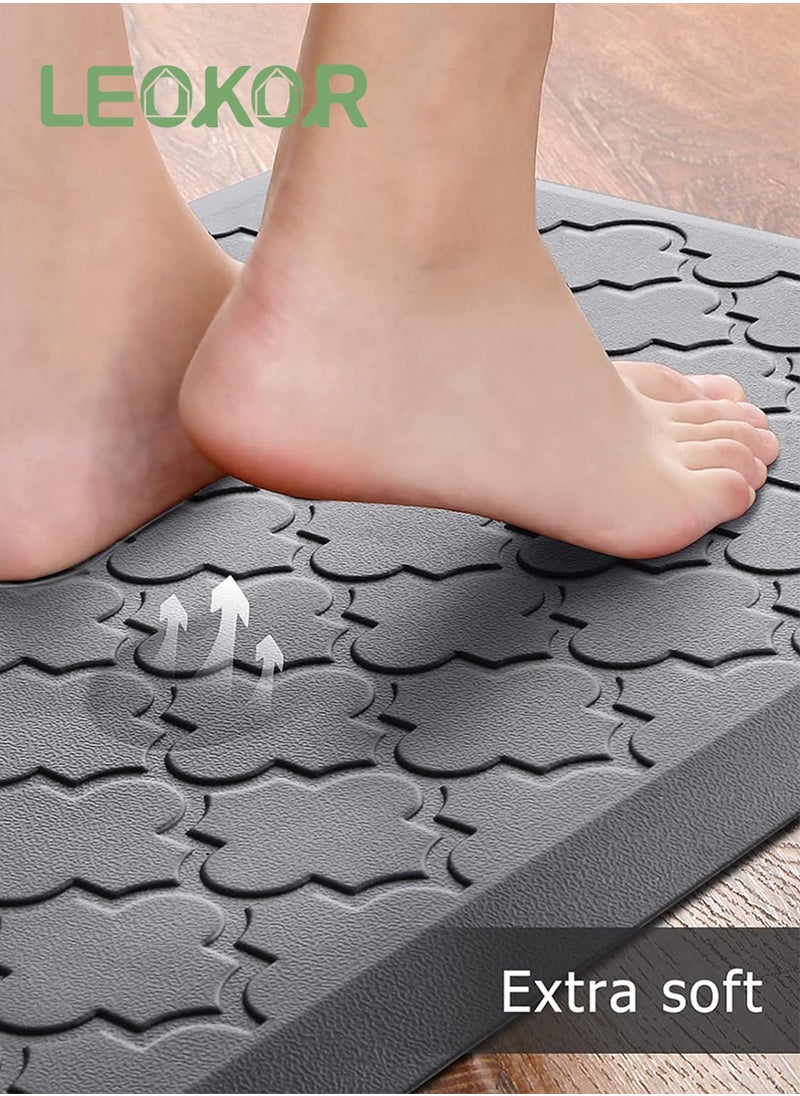 LEOKOR 2 PCS Kitchen Mat Cushioned Anti-Fatigue Floor Mat Waterproof Non-Skid Ergonomic Comfort Foam Rugs for Kitchen, Floor,Office, Sink, Laundry  - Image 2