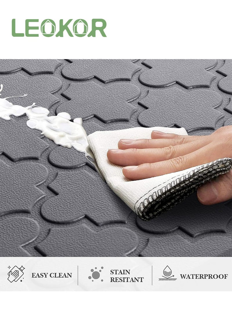 LEOKOR 2 PCS Kitchen Mat Cushioned Anti-Fatigue Floor Mat Waterproof Non-Skid Ergonomic Comfort Foam Rugs for Kitchen, Floor,Office, Sink, Laundry  - Image 5