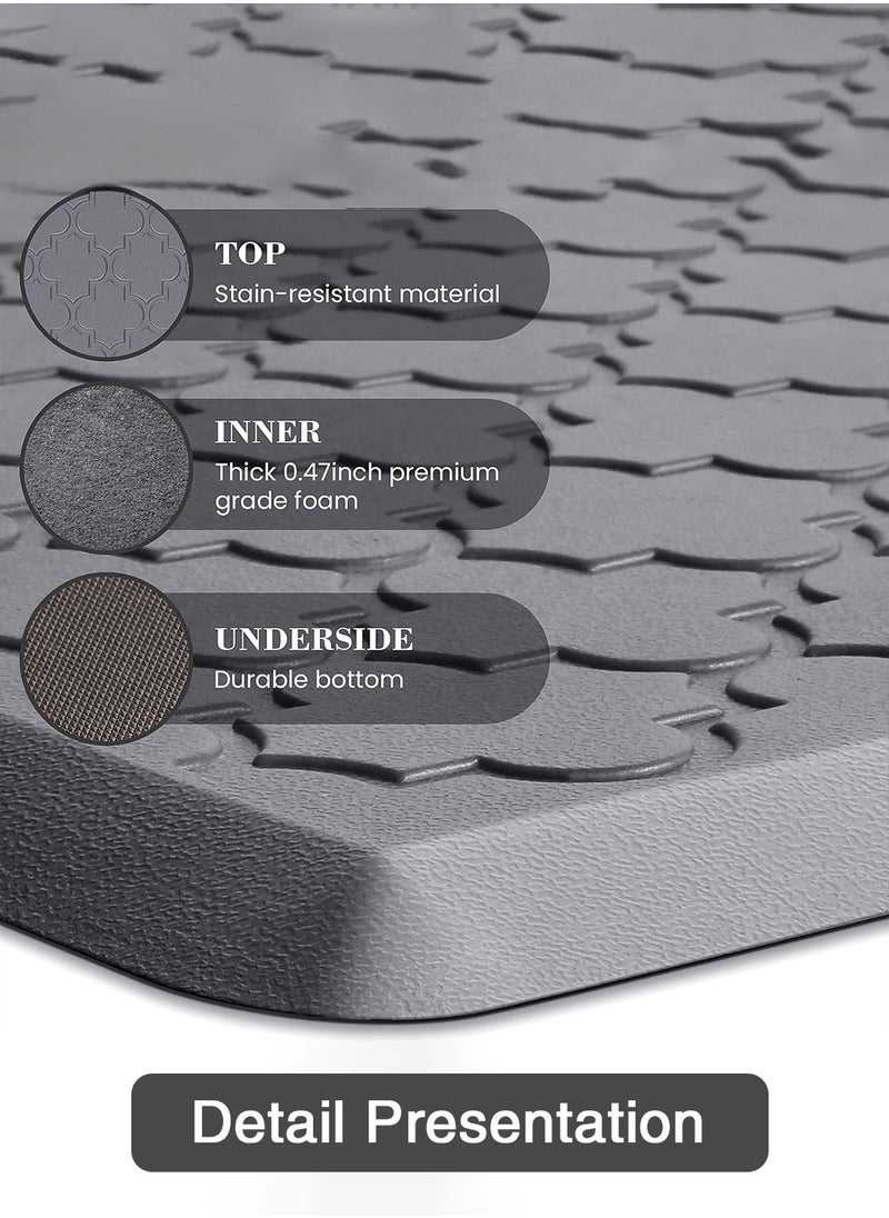 LEOKOR 2 PCS Kitchen Mat Cushioned Anti-Fatigue Floor Mat Waterproof Non-Skid Ergonomic Comfort Foam Rugs for Kitchen, Floor,Office, Sink, Laundry  - Image 3