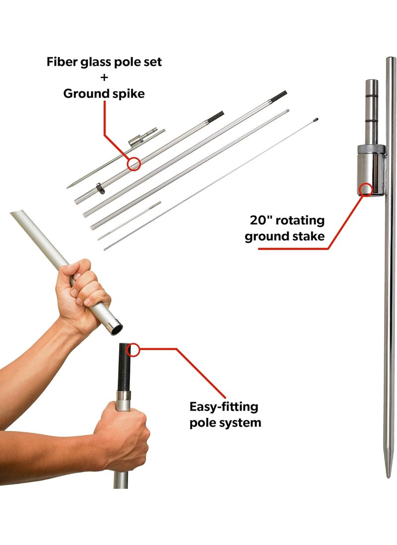 LookOurWay LookOurWay Feather Flag Pole Kit  12 Feet Tall Advertising Flag Banner with Fiberglass Pole Kit and Ground Spike for Business Promotion  Auto Repair Flag  Auto Repair 10M1200035  - Image 3