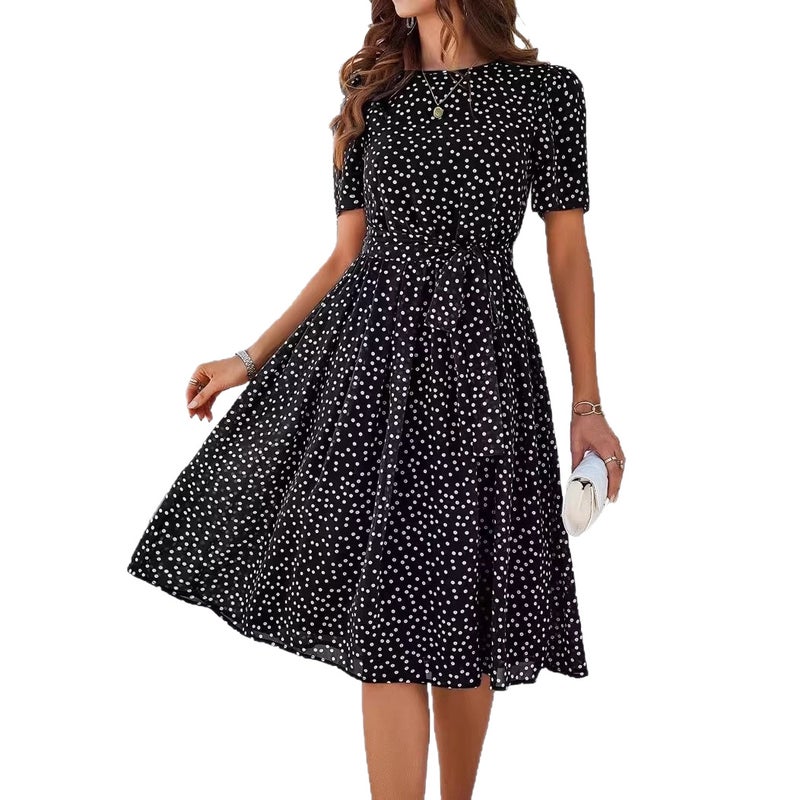 Polka Dot Chiffon Dress for Women - Summer Elegant Style - Image 5