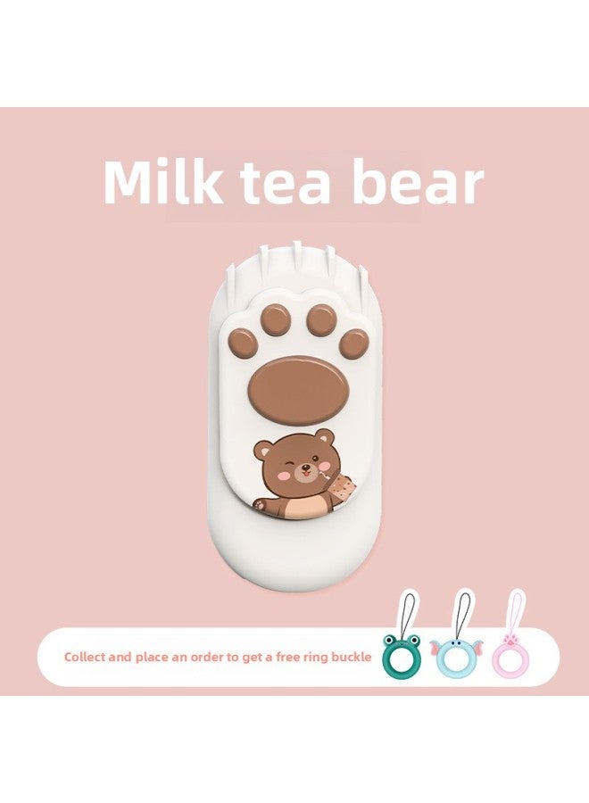 U Disk Cartoon Mini Cat Claw Large Capacity Mobile Phone USB Enterprise School Activity Advertising Gift U Disk Customization-Color:Milk Tea Bear-PR001-Capacity:64GB  - Image 1