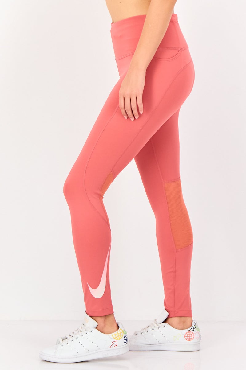 Nike Women Tight Fit Brand Logo Running 7/8 Leggings, Dark Peach - Image 3
