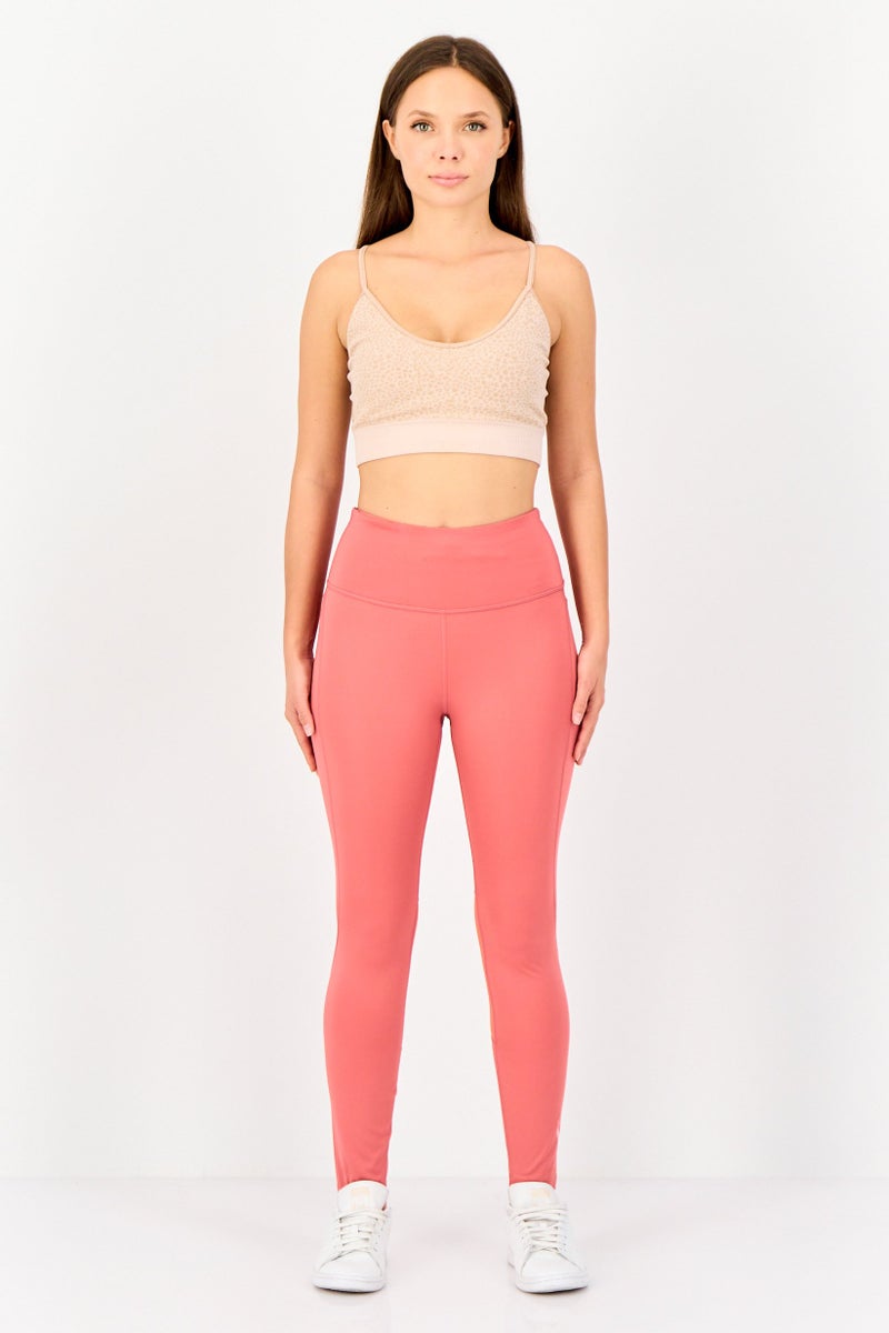 Nike Women Tight Fit Brand Logo Running 7/8 Leggings, Dark Peach - Image 2