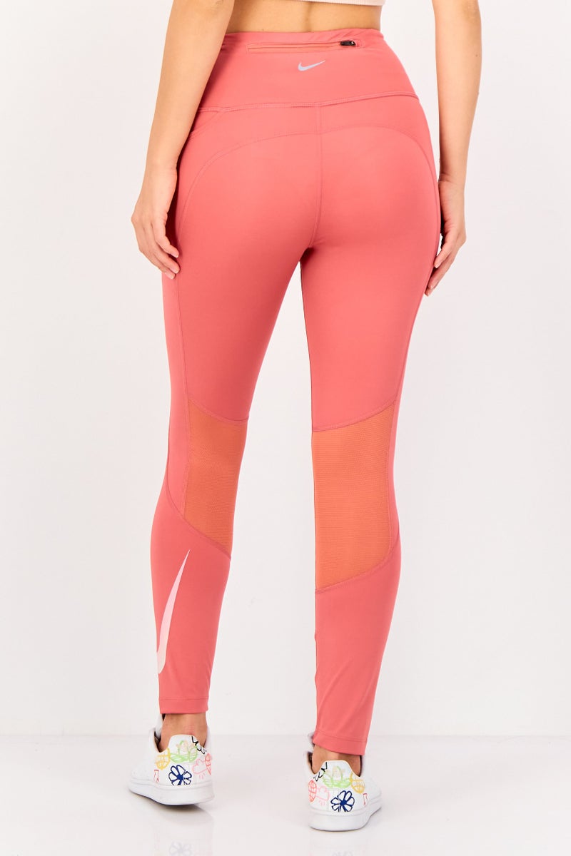 Nike Women Tight Fit Brand Logo Running 7/8 Leggings, Dark Peach - Image 4