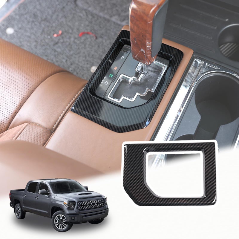 LLKUANG Compatible with Toyota Tundra 20142021 ABS Center Console Gear Shift Panel Frame Trim Car Accessories Carbon Fiber Style - Image 2