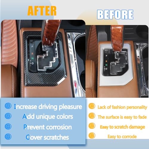 LLKUANG Compatible with Toyota Tundra 20142021 ABS Center Console Gear Shift Panel Frame Trim Car Accessories Carbon Fiber Style - Image 3