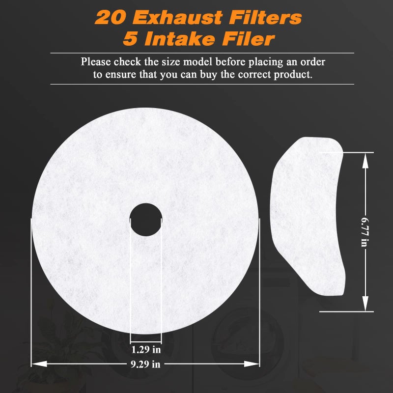 Blutoget 25Pcs Cloth Dryer Exhaust Filter For Panda By Blutoget - Universal Dryer Lint Filter Cloth-Compatible For Panda Magic Chef Avant Sonya Dryer-20 Exhaust & 5 Air Intake Filter - Image 5