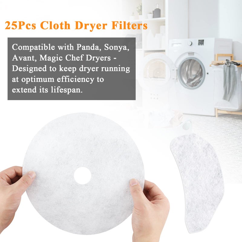 Blutoget 25Pcs Cloth Dryer Exhaust Filter For Panda By Blutoget - Universal Dryer Lint Filter Cloth-Compatible For Panda Magic Chef Avant Sonya Dryer-20 Exhaust & 5 Air Intake Filter - Image 3