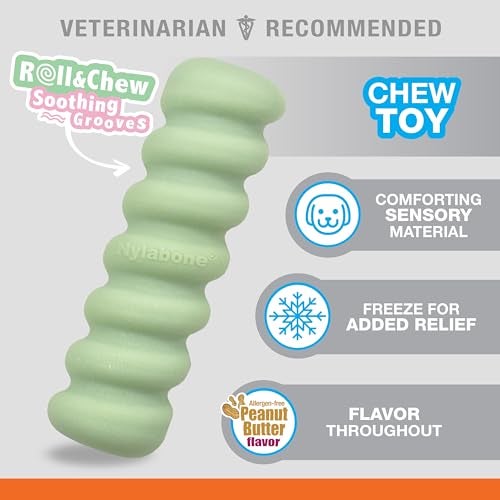 Nylabone Sensory Material Soothing Puppy Chew Toy Stick, Toys for Teething Puppies, Peanut Butter Flavor, Small - Up to 25 lbs, 1 Count - Image 3