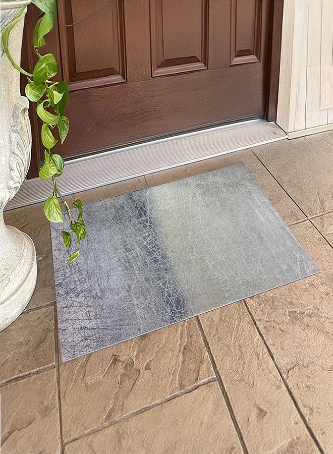 In-House Soft Velvet Turkish Rectangular Door & Bath Mat - Grey - 60x40 cm  - Image 1