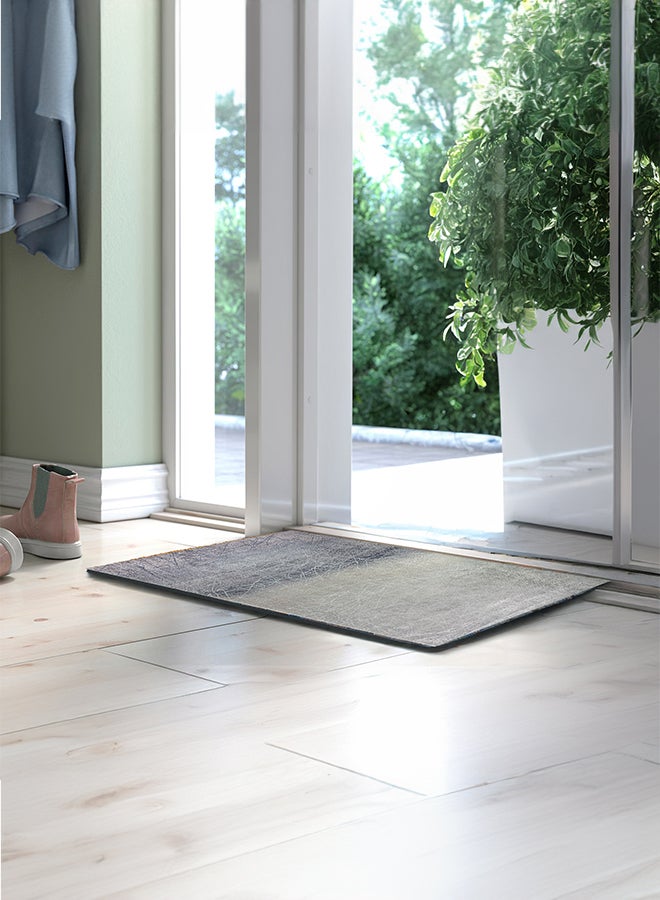 In-House Soft Velvet Turkish Rectangular Door & Bath Mat - Grey - 60x40 cm  - Image 2