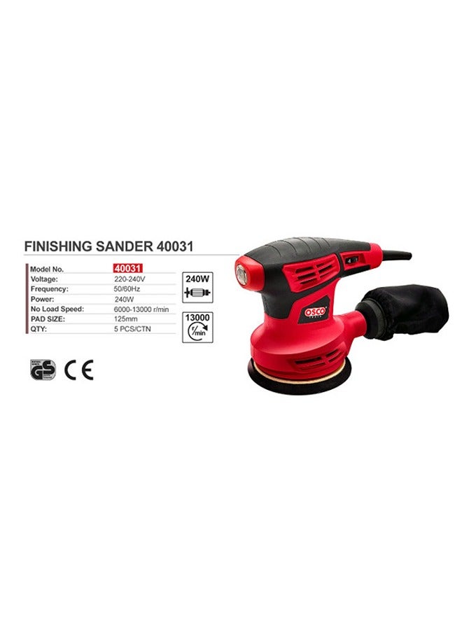 OSCO-TOOLS Osco 5-Inch 240W Random Orbital Sander – Professional Electric Orbital Sander for Wood, Metal, Plastic, and Painted Surface Finishing - Image 3