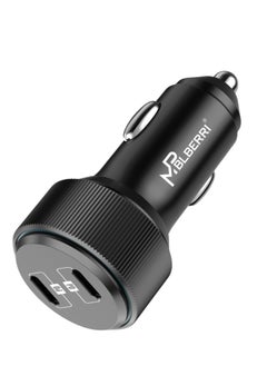 mpBLBERRI MPBLBERRI Premium Quality PD Car Charger, 66W, with Type-C to Type-C Cable, Fast Charging, Black  - Image 1