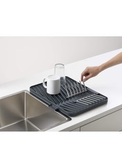 Generic Kitchen Dish Drying Rack, Countertop Drainer with Utensil Holder, Grey  - Image 1
