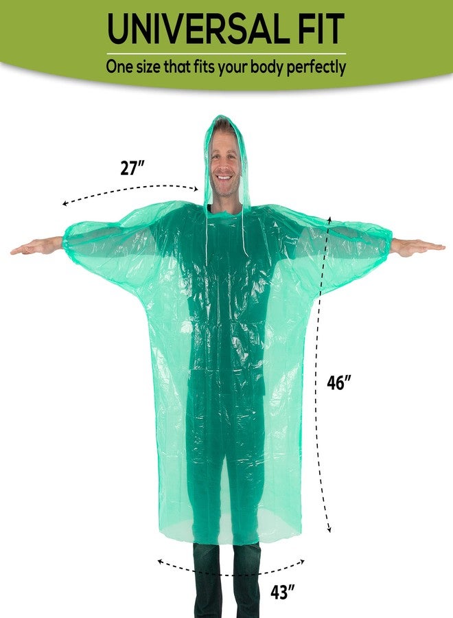 Wealers Rain Poncho Bulk Family Pack Thick Disposable Ponchos for Adults Teens for Women Men Emergency Raincoat with Hood Strings & Sleeves for Theme Parks Camping Outdoors Multi Colors Waterproof - Image 2